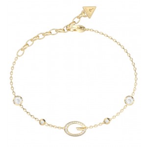 GUESS STEEL G CAMDEN Βραχιόλι Χρυσό Λευκές Πέτρες JUBB06337JWYGL 