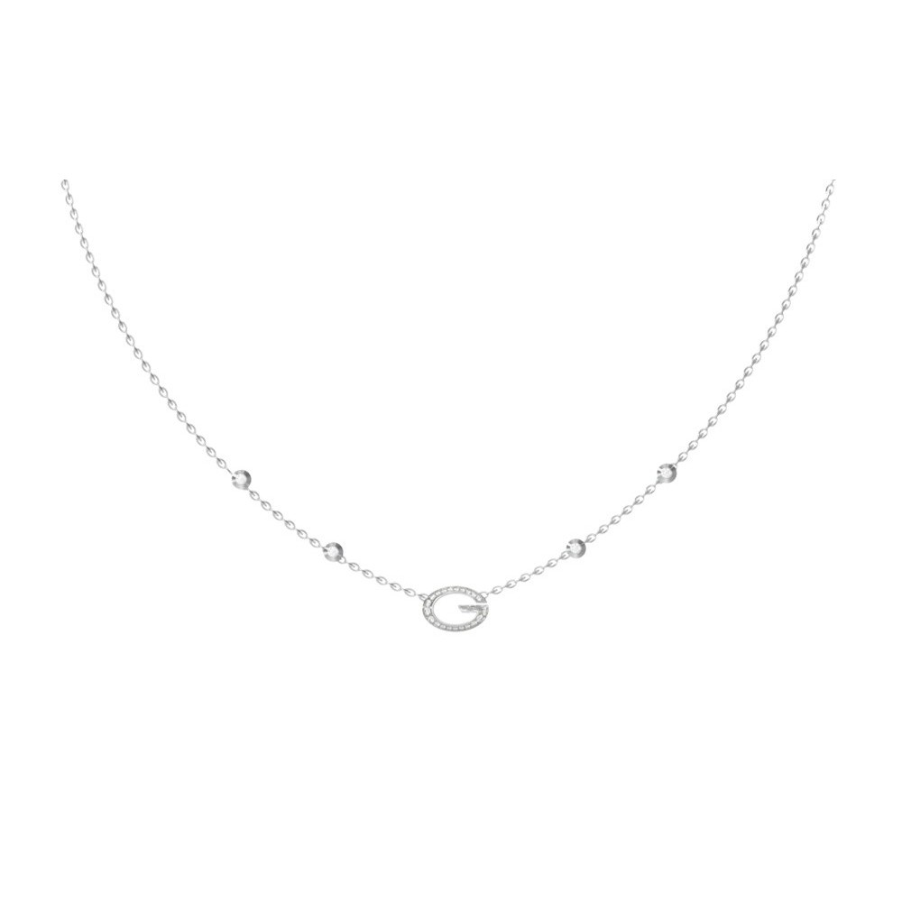 GUESS STEEL G CAMDEN Κολιέ Ασημένιο Με Λογότυπο JUBN06336JWRHT