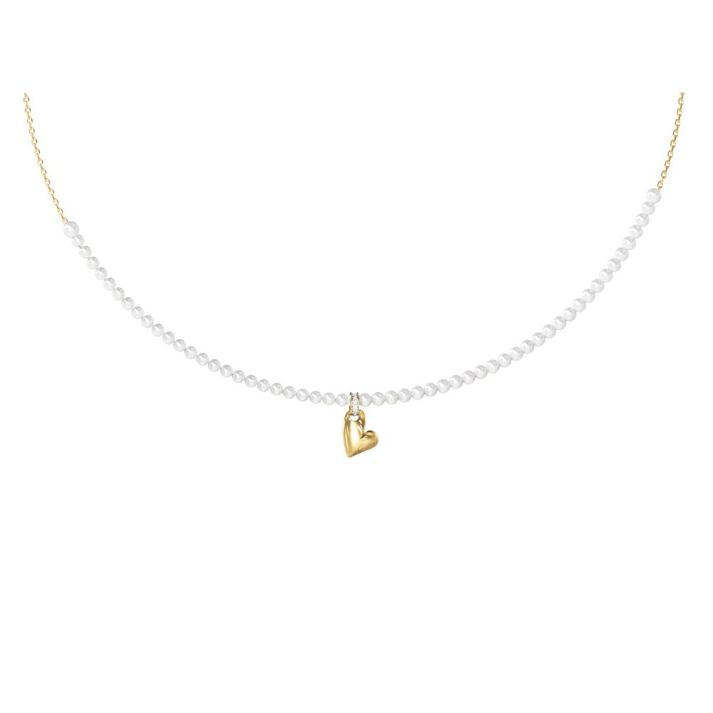 GUESS STEEL GOLDEN LOVE Κολιέ Xρυσό Με Πέρλες JUBN06454JWYGT