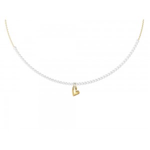 GUESS STEEL GOLDEN LOVE Κολιέ Xρυσό Με Πέρλες JUBN06454JWYGT