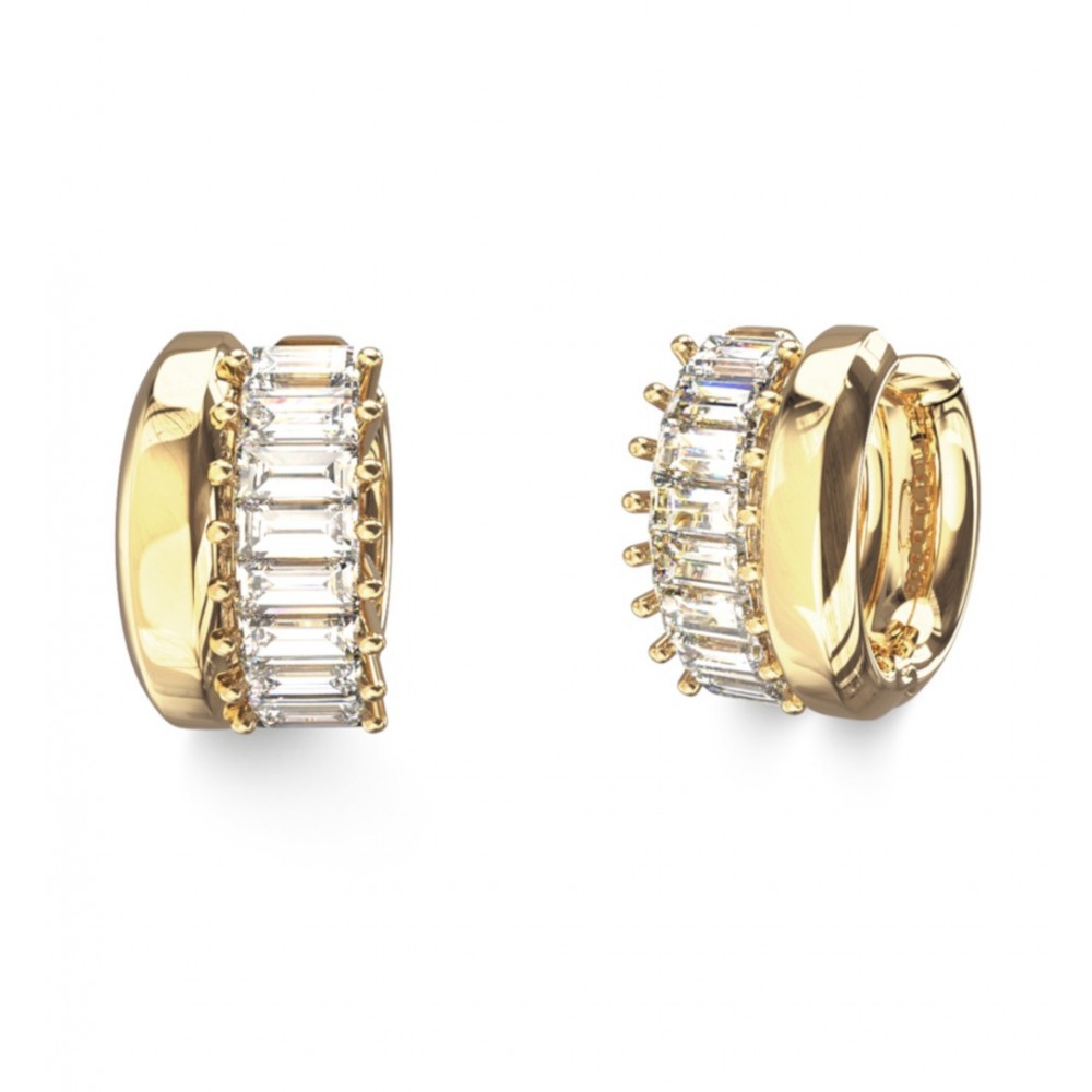 GUESS STEEL LES BAGUETTES Σκουλαρίκια Χρυσά Κρίκοι JUBE06327JWYGT