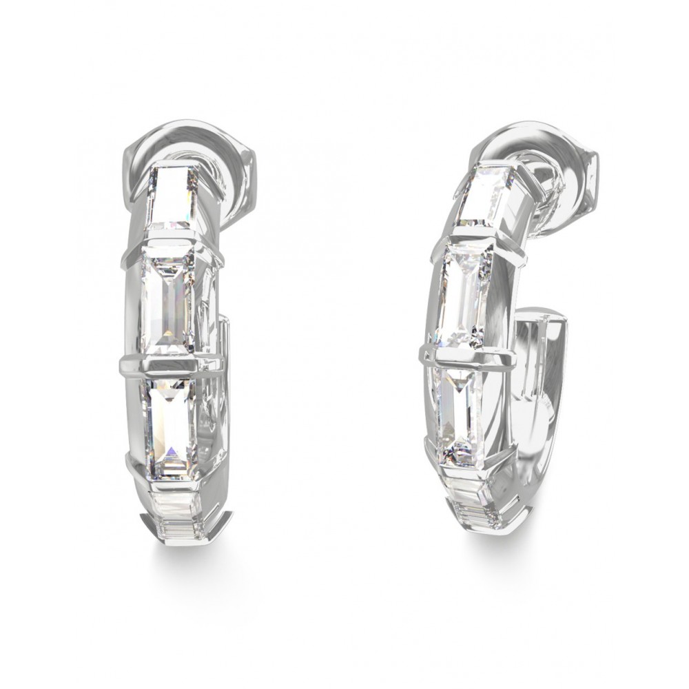 GUESS STEEL LES BAGUETTES Σκουλαρίκια Ασημί Κρύσταλλα JUBE06332JWRHT GUESS STEEL LES BAGUETTES Σκουλαρίκια Ασημί Κρύσταλλα JUBE06332JWRHT