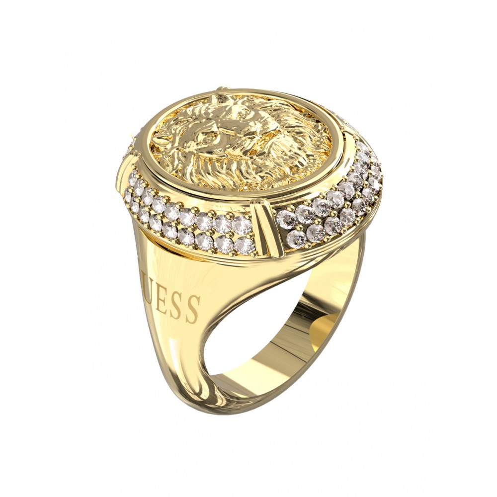 GUESS STEEL LIONESS QUEEN Δαχτυλίδι Λιοντάρι Χρυσό JUBR06192JWYG