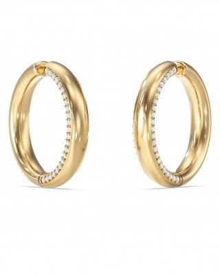 GUESS STEEL MADISON Κρίκοι Χρυσοί Με Πέτρες JUBE06427JWYGT
