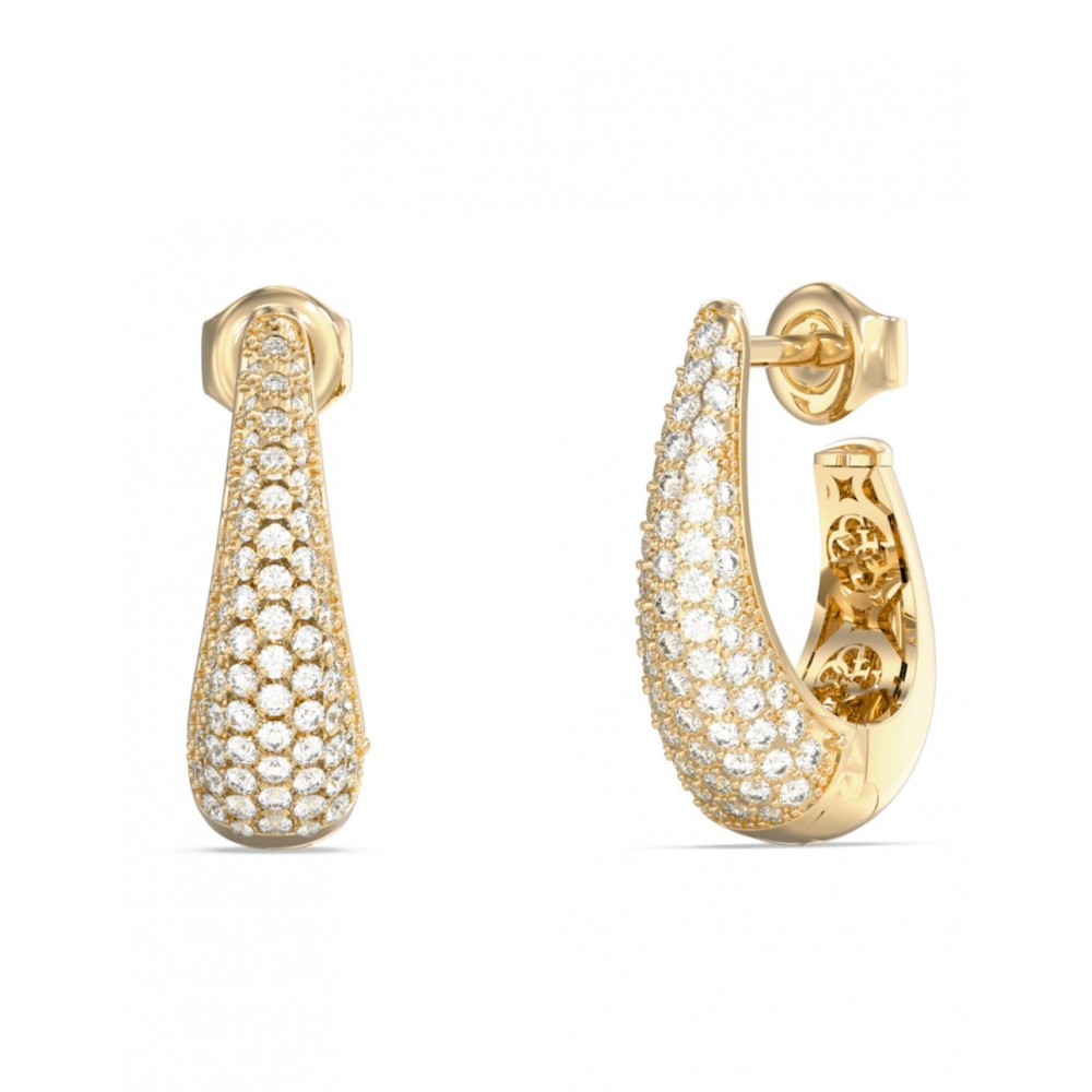 GUESS STEEL MADISON Κρίκοι Χρυσοί Με Πέτρες JUBE06429JWYGT