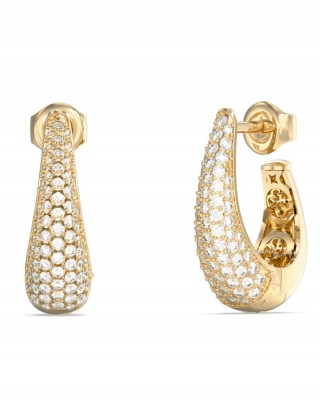 GUESS STEEL MADISON Κρίκοι Χρυσοί Με Πέτρες JUBE06429JWYGT