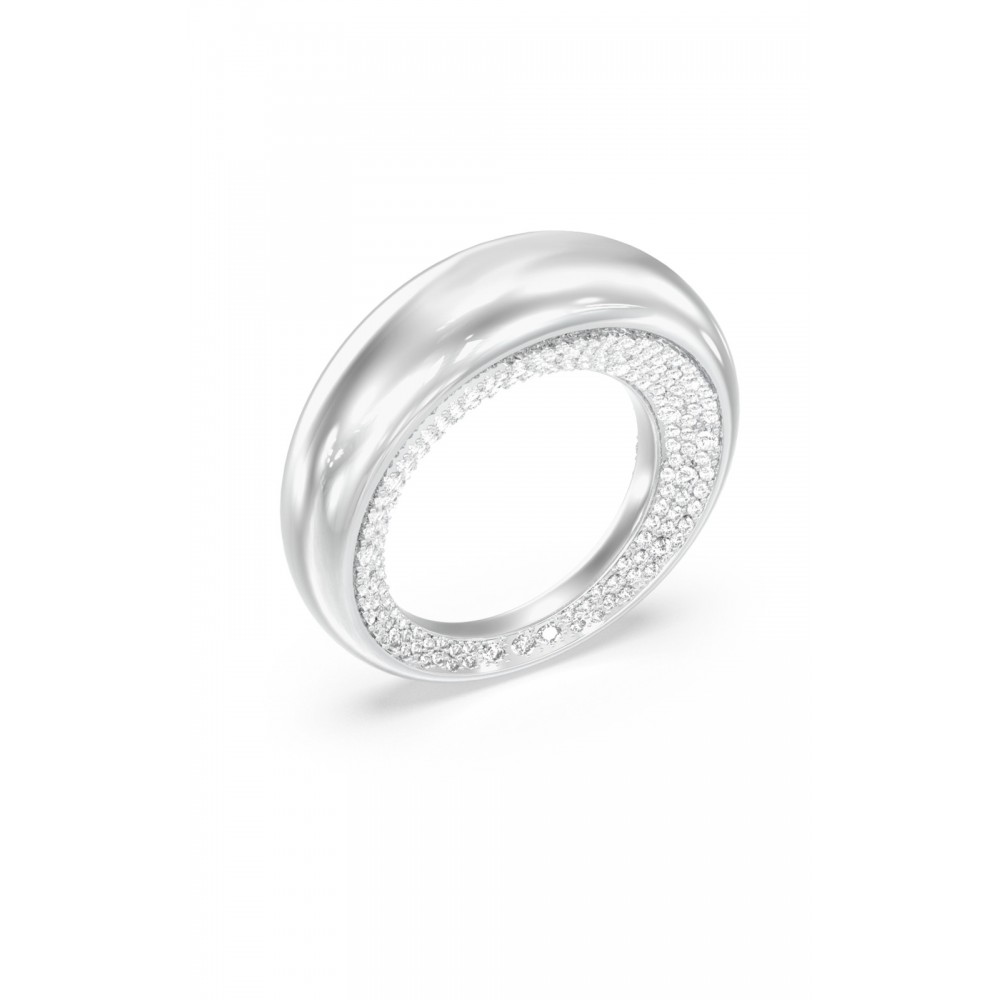 GUESS STEEL MOON DROPS Δαχτυλίδι Ασημί Με Πέτρες JUBR06250JWRH54