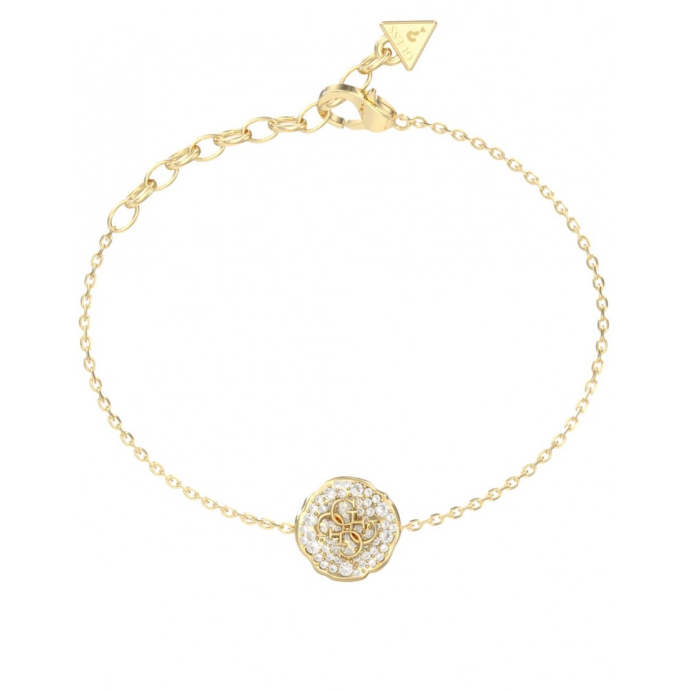 GUESS STEEL MORNING GRACE Βραχιόλι Χρυσό Λευκές Πέτρες JUBB06380JWYGL 