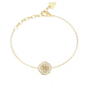 GUESS STEEL MORNING GRACE Βραχιόλι Χρυσό Λευκές Πέτρες JUBB06380JWYGL 