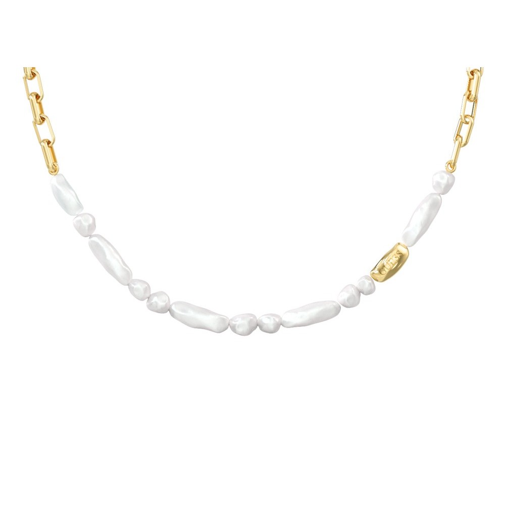 GUESS STEEL PEARLY Κολιέ Xρυσό Με Πέρλες JUBN06483JWYGT