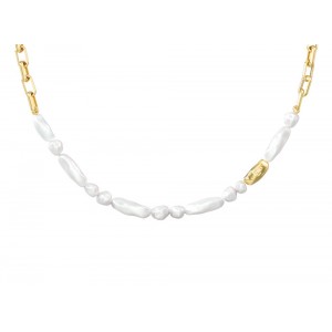 GUESS STEEL PEARLY Κολιέ Xρυσό Με Πέρλες JUBN06483JWYGT
