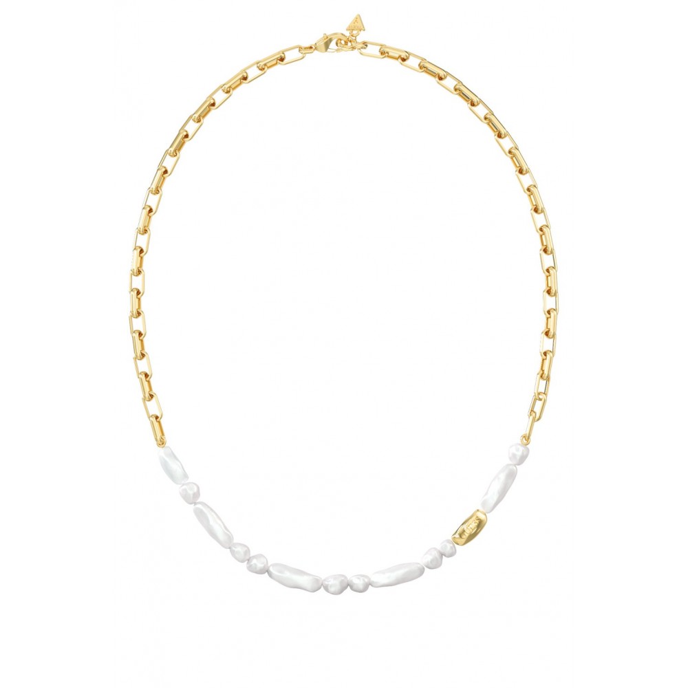 GUESS STEEL PEARLY Κολιέ Xρυσό Με Πέρλες JUBN06483JWYGT