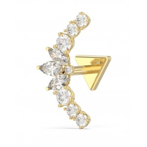 GUESS STEEL PIERCING STUDIO Σκουλαρίκι Μονό Με Πέτρες JUBE06264JWYGT/U 