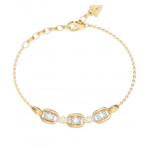 GUESS STEEL RADIOSA Βραχιόλι Χρυσό Λευκές Πέτρες JUBB06388JWYGL 