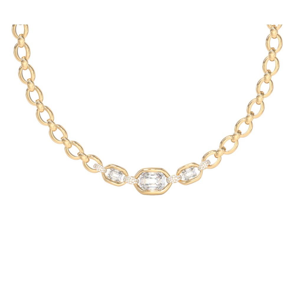GUESS STEEL RADIOSA  Κολιέ Xρυσό Με Πέτρες JUBN06382JWYGT