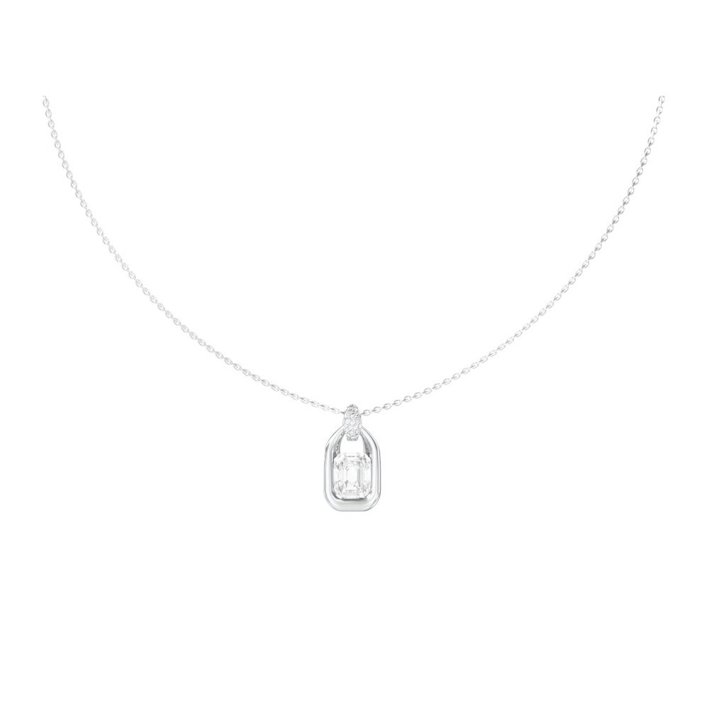 GUESS STEEL RADIOSA Κολιέ Ασημί Με Πέτρα JUBN06389JWRHT