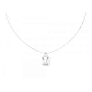 GUESS STEEL RADIOSA Κολιέ Ασημί Με Πέτρα JUBN06389JWRHT