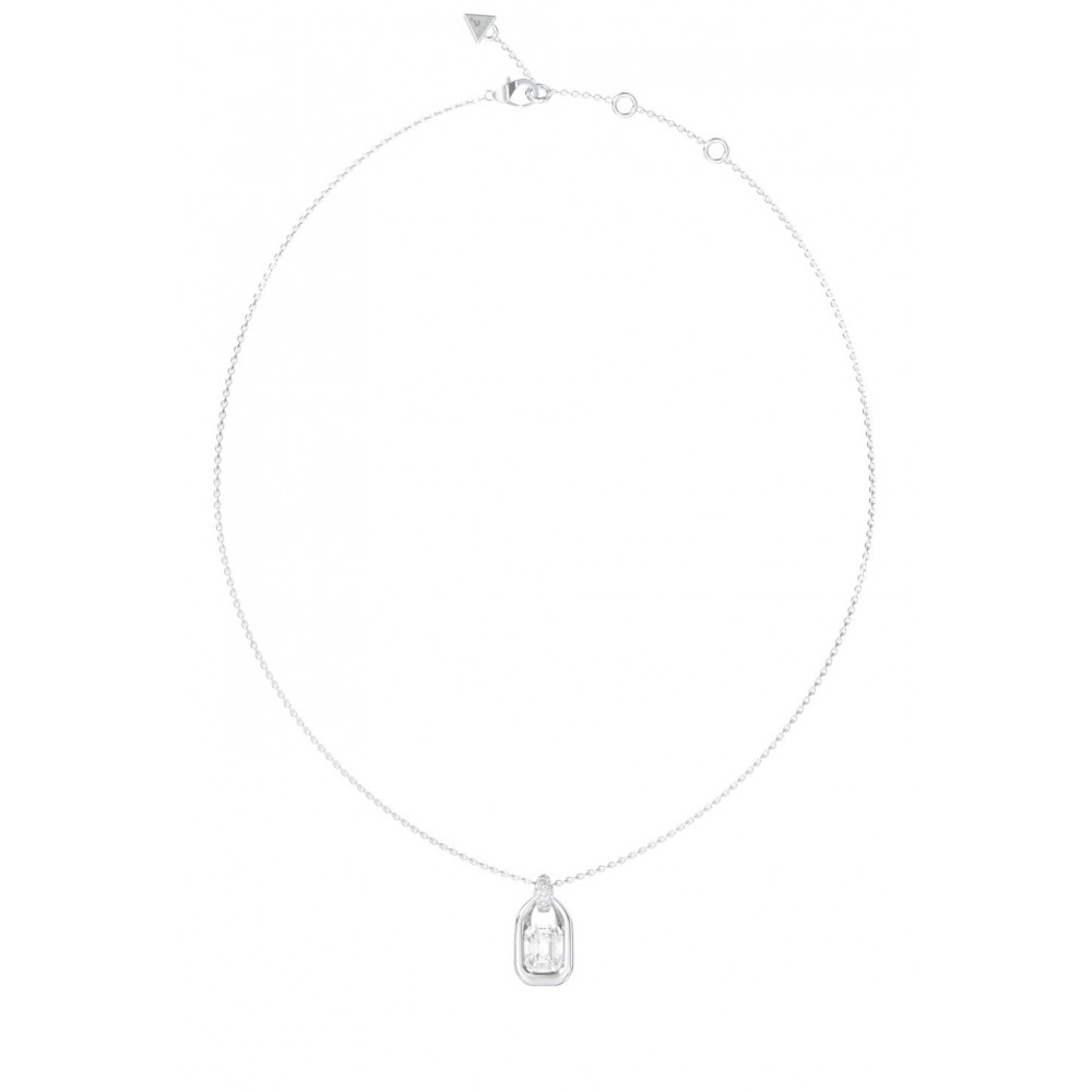 GUESS STEEL RADIOSA Κολιέ Ασημί Με Πέτρα JUBN06389JWRHT