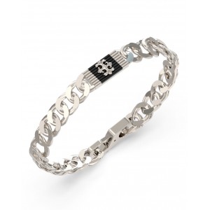 GUESS STEEL REBEL MOON Βραχιόλι με Μαύρo σχέδιο JUMB05070JWSTBKL