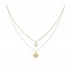 GUESS STEEL SPINNING BLOOM Κολιέ Διπλή Αλυσίδα Με Λογότυπο JUBN06468JWYGT