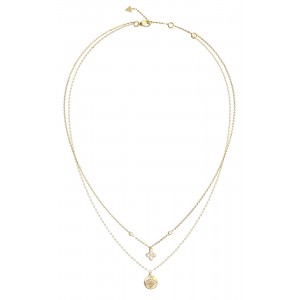 GUESS STEEL SPINNING BLOOM Κολιέ Διπλή Αλυσίδα Με Λογότυπο JUBN06468JWYGT