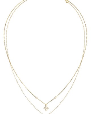GUESS STEEL SPINNING BLOOM Κολιέ Διπλή Αλυσίδα Με Λογότυπο JUBN06468JWYGT