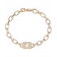 GUESS STEEL CRYSTAL LOVE Βραχιόλι Καρδιά Χρυσό Λευκά Ζιργκόν JUBB06350JWYGL