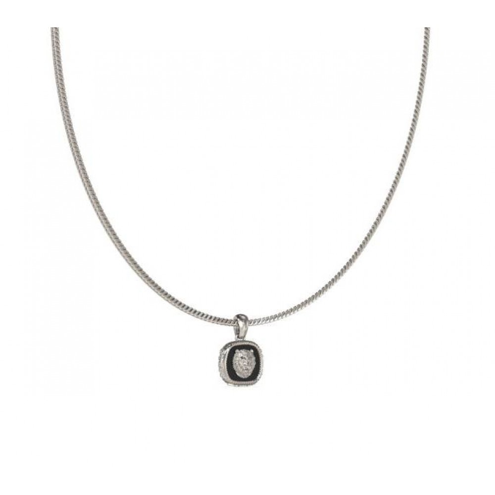 Guess Ανδρικό Κολιέ STEEL LION KING Ασημί Ανοξείδωτο Ατσάλι JUMN04009JWSTBKT/U