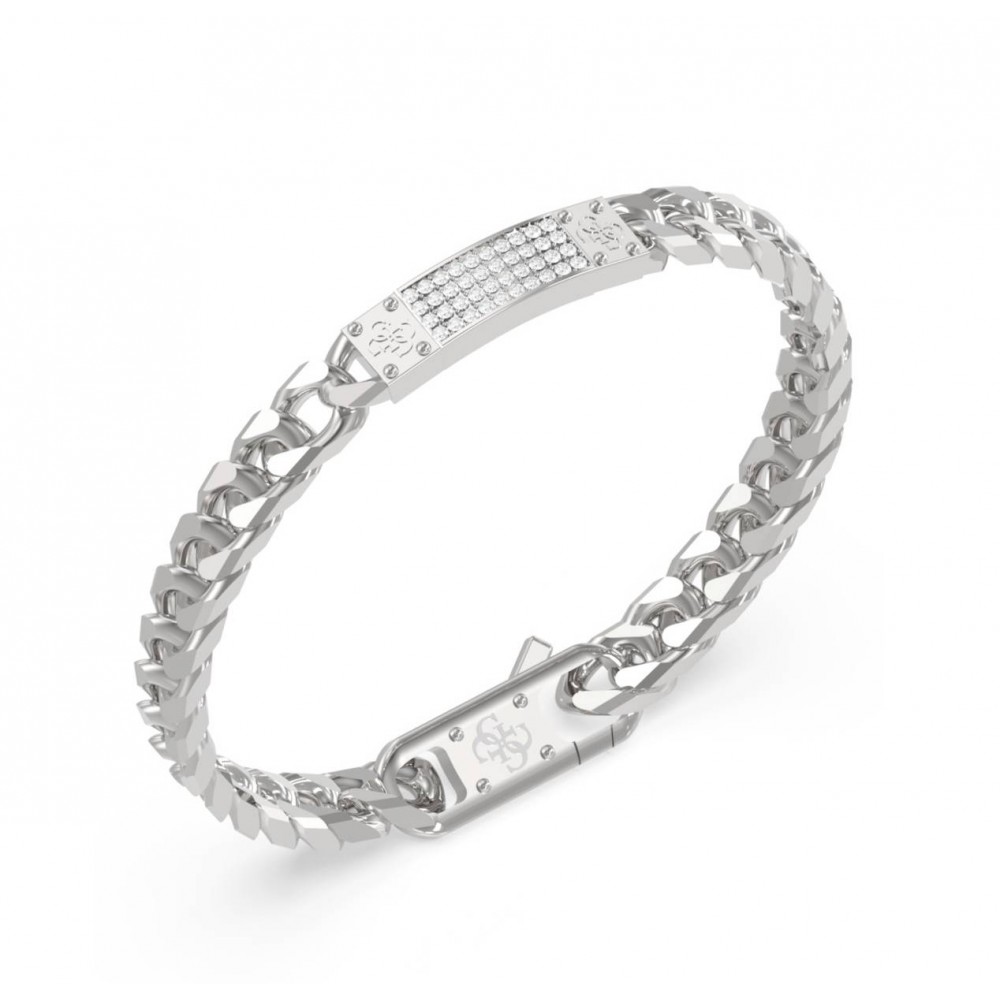 GUESS STEEL G FRONTIERS Βραχιόλι με Λευκά Κρύσταλλα JUMB06031JWSTL