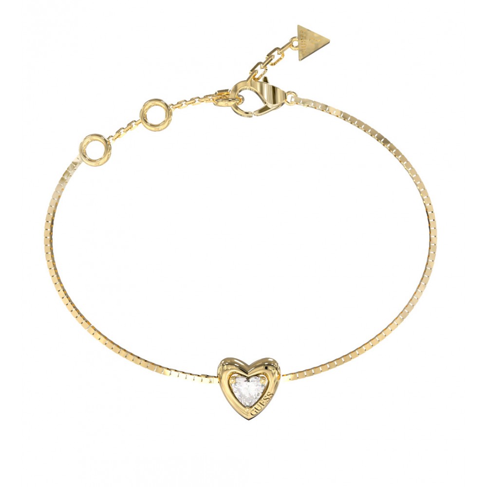 GUESS STEEL BELOVED Βραχιόλι Χρυσό Με Καρδιά JUBB06017JWYGL