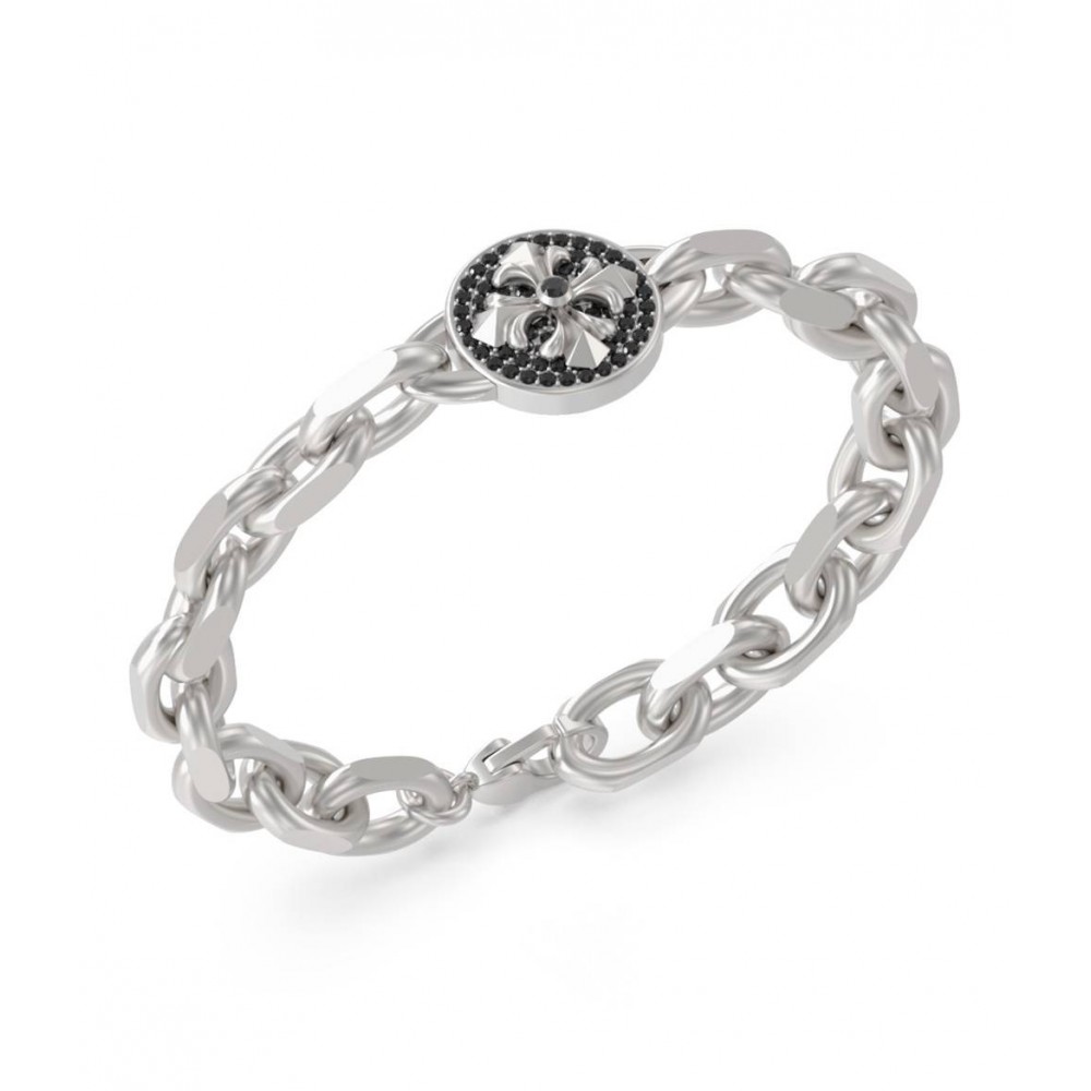 GUESS STEEL SAVAGE Βραχιόλι με Μαύρα Κρύσταλλα JUMB06056JWRHL