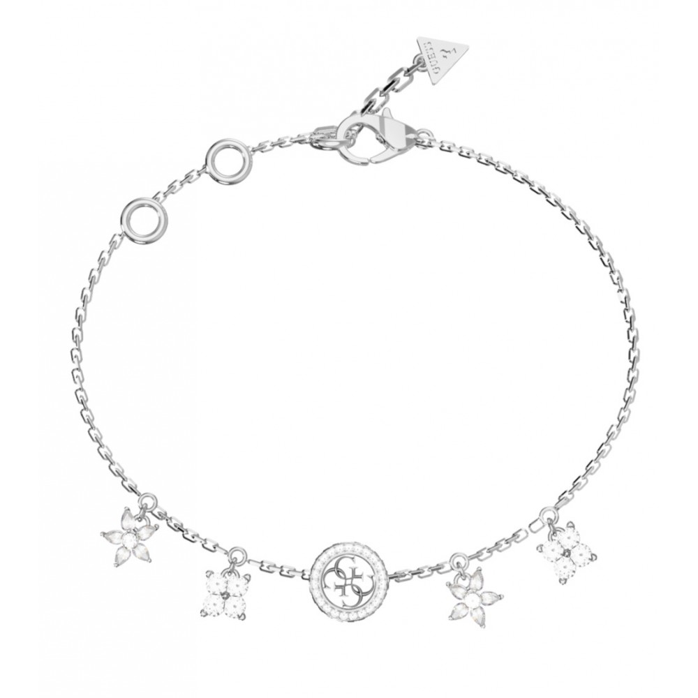 GUESS STEEL SECRET GARDEN Βραχιόλι Ασημένιο Λουλούδια JUBB06033JWRHL 