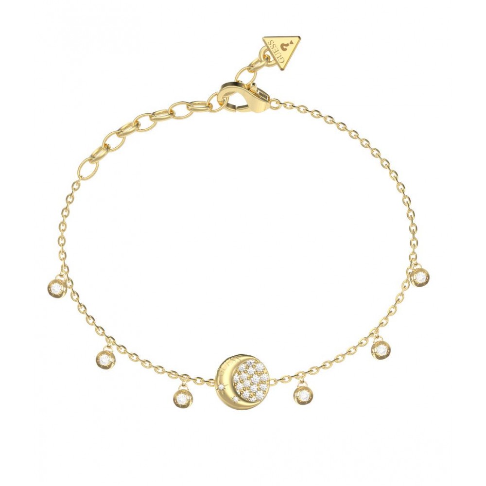 GUESS STEEL AURORA Βραχιόλι Χρυσό Λευκά Ζιργκόν JUBB06239JWYGL 