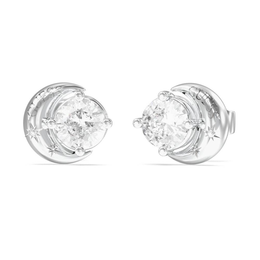 GUESS STEEL AURORA Σκουλαρίκια Ασημί Φεγγάρι JUBE06233JWRHT