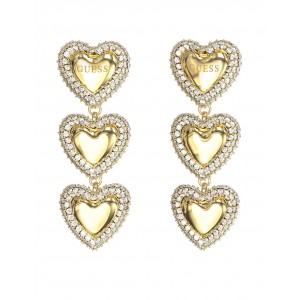 GUESS STEEL BELOVED Σκουλαρίκια Xρυσά Καρδιές JUBE06011JWYGT