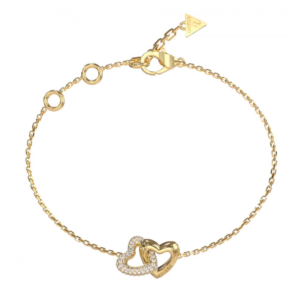 GUESS STEEL BELOVED Βραχιόλι Χρυσό Με Καρδιές JUBB06014JWYGL 