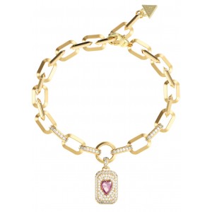GUESS STEEL CRYSTAL LOVE Βραχιόλι Καρδιά Χρυσό JUBB06348JWYGPKL