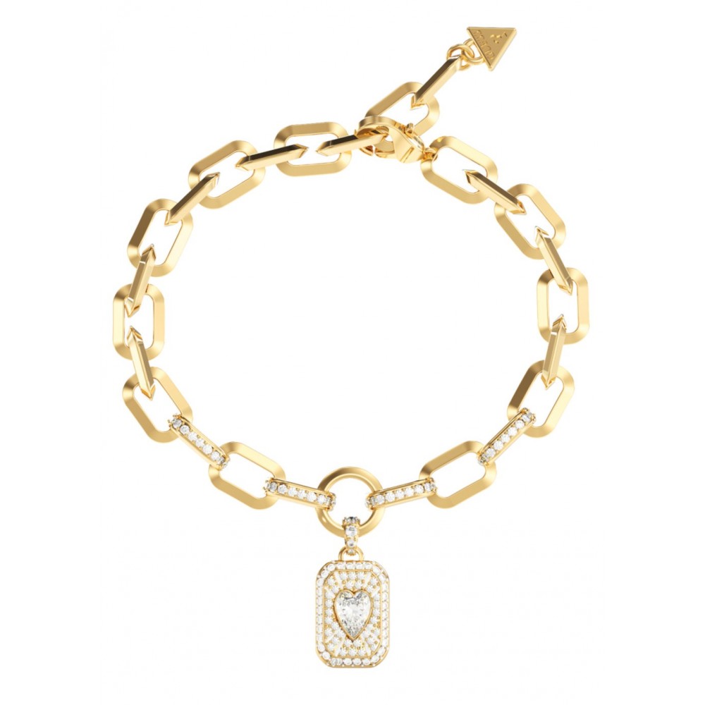 GUESS STEEL CRYSTAL LOVE Βραχιόλι Καρδιά Χρυσό JUBB06348JWYGL