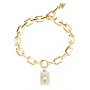 GUESS STEEL CRYSTAL LOVE Βραχιόλι Καρδιά Χρυσό JUBB06348JWYGL