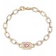 GUESS STEEL CRYSTAL LOVE Βραχιόλι Καρδιά Χρυσό Λευκά Ροζ Ζιργκόν JUBB06350JWYGPKL