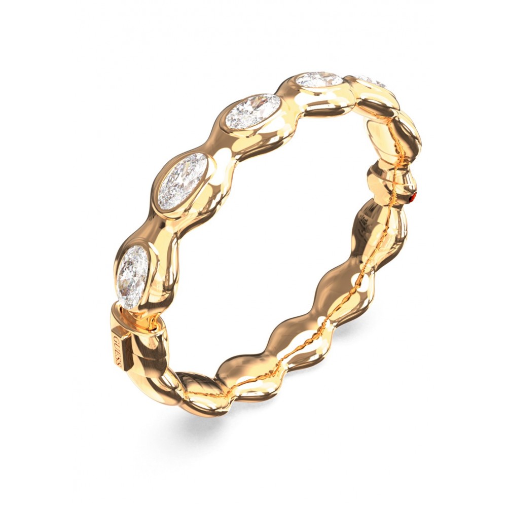 GUESS STEEL ACE OF DIAMONDS Βραχιόλι Χρυσό Λευκά Ζιργκόν JUBB06307JWYGL