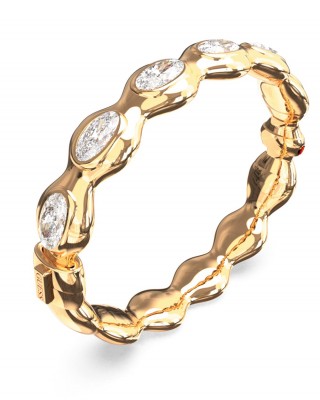 GUESS STEEL ACE OF DIAMONDS Βραχιόλι Χρυσό Λευκά Ζιργκόν JUBB06307JWYGL