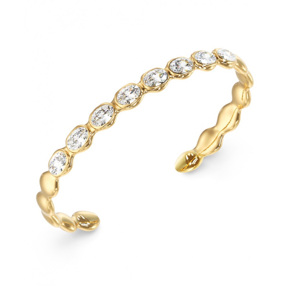 GUESS STEEL DIVINE Χειροπέδα Βραχιόλι Χρυσό Λευκά Ζιργκόν JUBB06310JWYGL