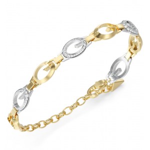 GUESS STEEL G CAMDEN Βραχιόλι Δίχρωμο Ασημί Χρυσό JUBB06343JWYGRHL