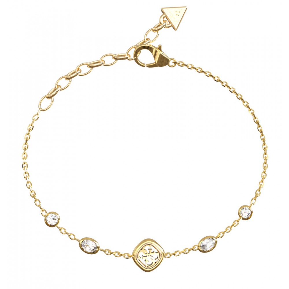 GUESS STEEL JAIPUR SPLENDOR Βραχιόλι Χρυσό Με Πέτρες Και Λογότυπο JUBB06149JWYGL 