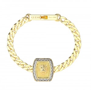 GUESS STEEL LION KING Βραχιόλι Χρυσό Λιοντάρι JUMB05009JWYGL