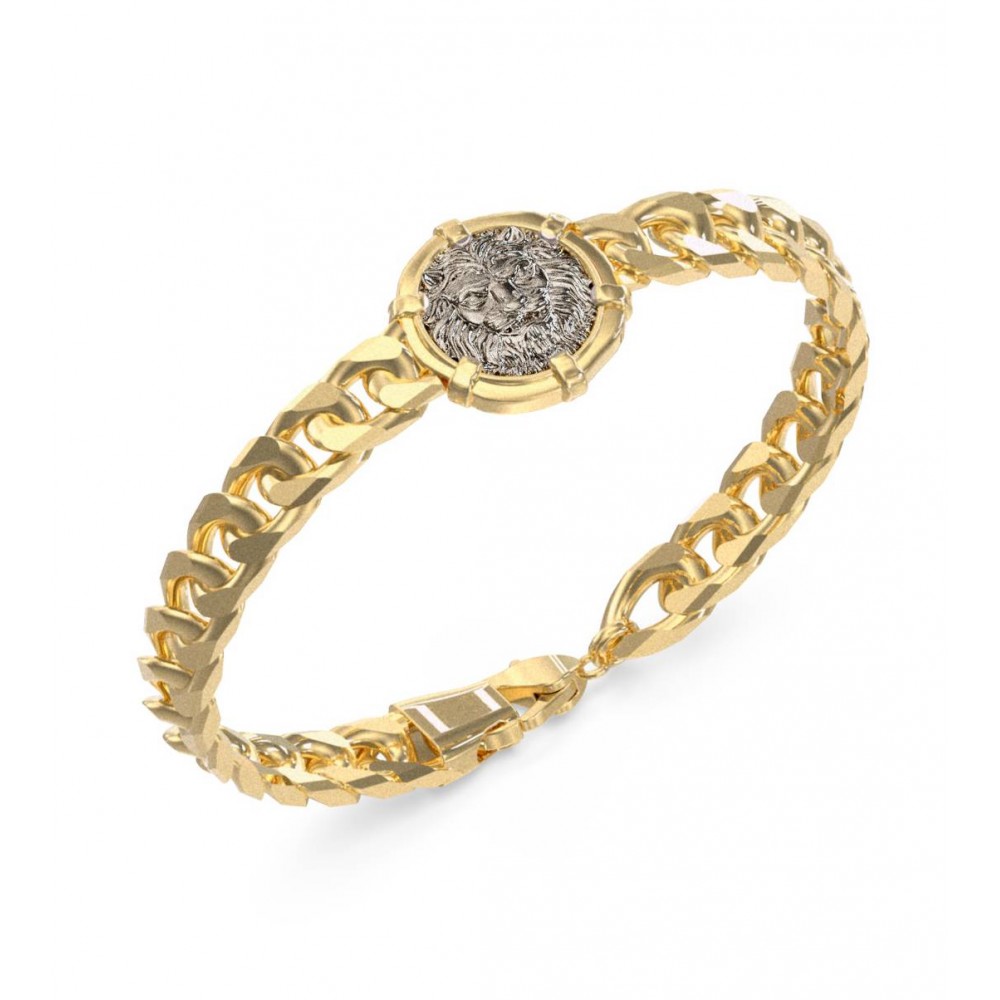 GUESS STEEL LION LEGACY Βραχιόλι Δίχρωμο JUMB06060JWYGL