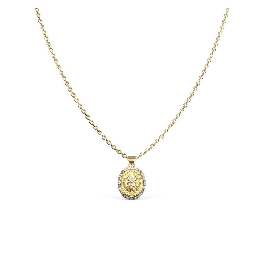 GUESS STEEL LIONESS QUEEN Κολιέ Χρυσό Λιοντάρι JUBN06189JWYGT/U