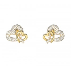 GUESS STEEL LOVE BITES JUBE06054JWYGT/U Σκουλαρίκια Χρυσά Καρδιές JUBE06054JWYGT/U