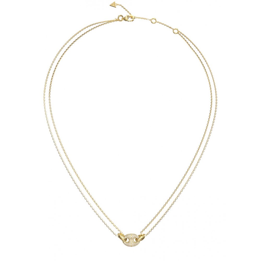 GUESS STEEL MARINA Κολιέ Χρυσό Διπλή Αλυσίδα JUBN06220JWYGT/U